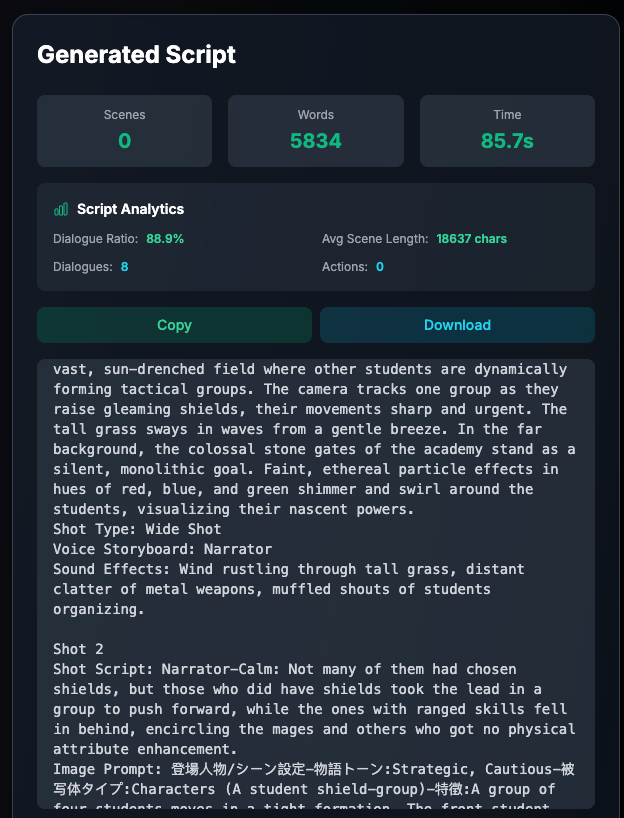 Step 2: Generate Script